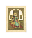 Miniature Portrait Of Mughal Empress Mumtaz Mahal Gouache &Real Gold Artwork