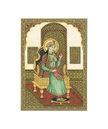 Miniature Portrait Of Mughal Empress Mumtaz Mahal Gouache &Real Gold Artwork