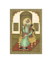 Miniature Portrait Of Mughal Emperor Shahjahan Gouache &Real Gold Artwork