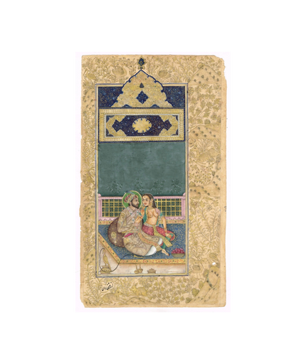 Hand Miniature Painting Of Love Scene King Shahjahan & Mumtaz Mahal