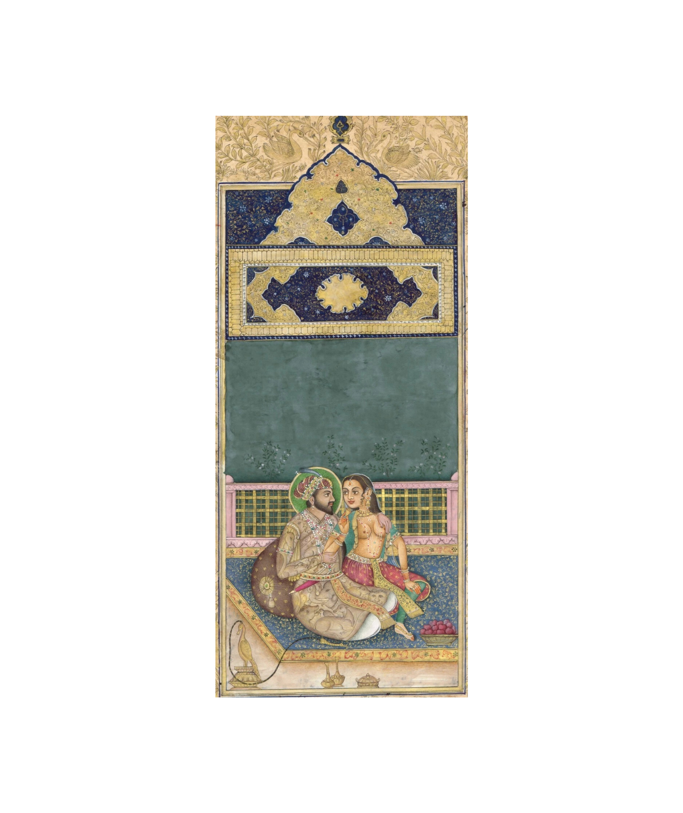 Hand Miniature Painting Of Love Scene King Shahjahan & Mumtaz Mahal