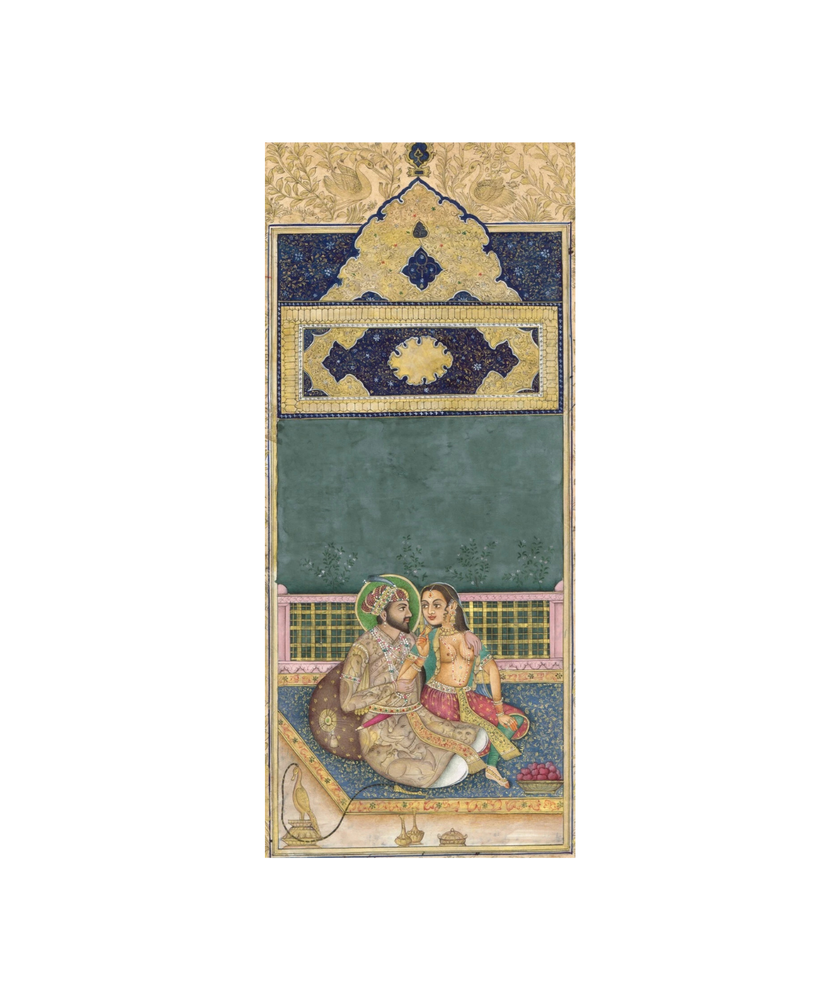Hand Miniature Painting Of Love Scene King Shahjahan & Mumtaz Mahal