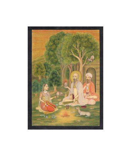 Mughal Empress Miniature Painting: Indian Vintage Art