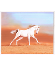 White Horse Miniature Painting: Real Gold Ink, Stone Colors