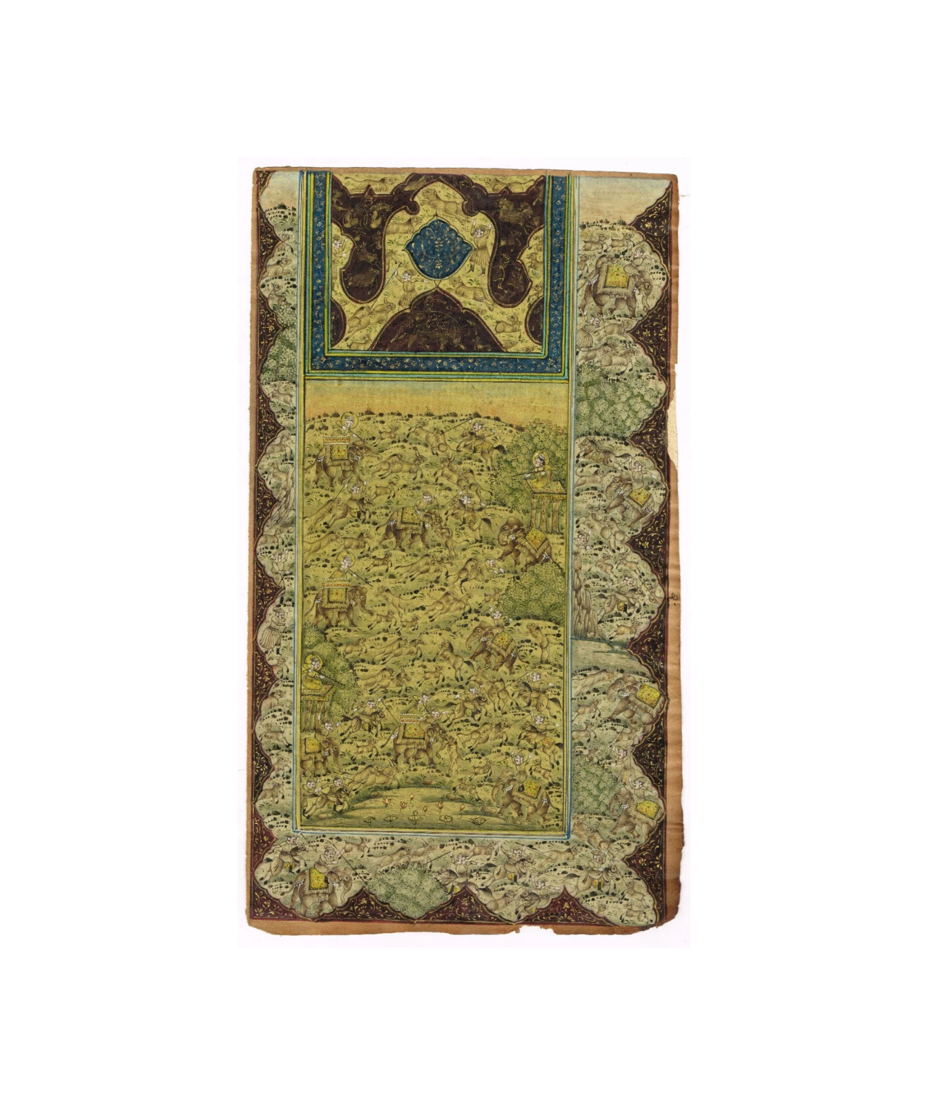 Hunting Art Painting Hand Miniature Hunting Scene Of Mughal Era