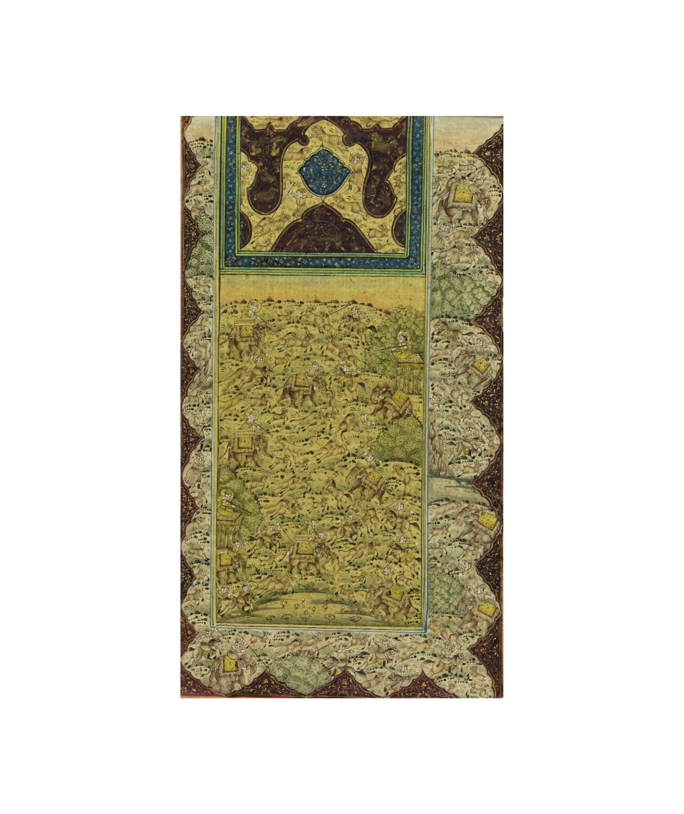 Hunting Art Painting Hand Miniature Hunting Scene Of Mughal Era