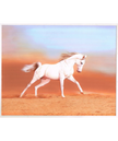 White Horse Miniature Painting: Real Gold Ink, Stone Colors