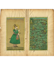 Miniature Portrait Of Mughal Emperor Shahjahan With Rose And Mughal Hunting Art