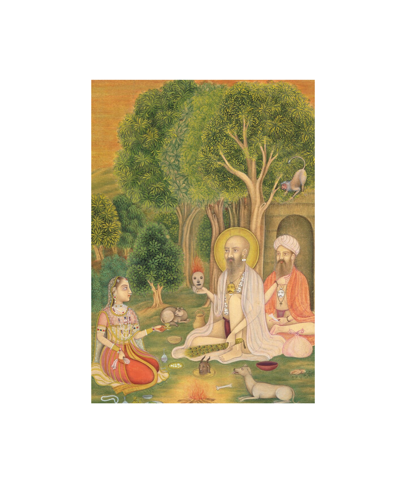 Mughal Empress Miniature Painting: Indian Vintage Art