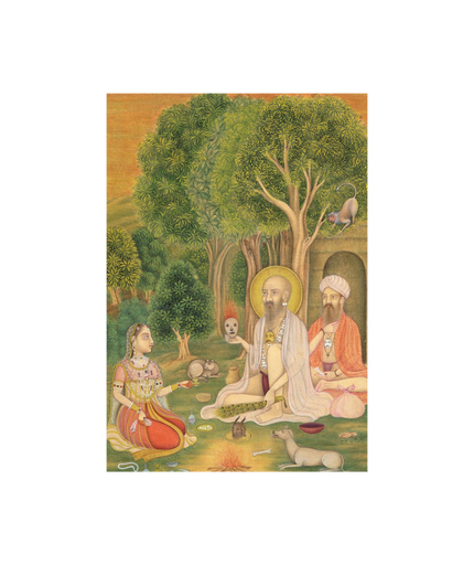 Mughal Empress Miniature Painting: Indian Vintage Art