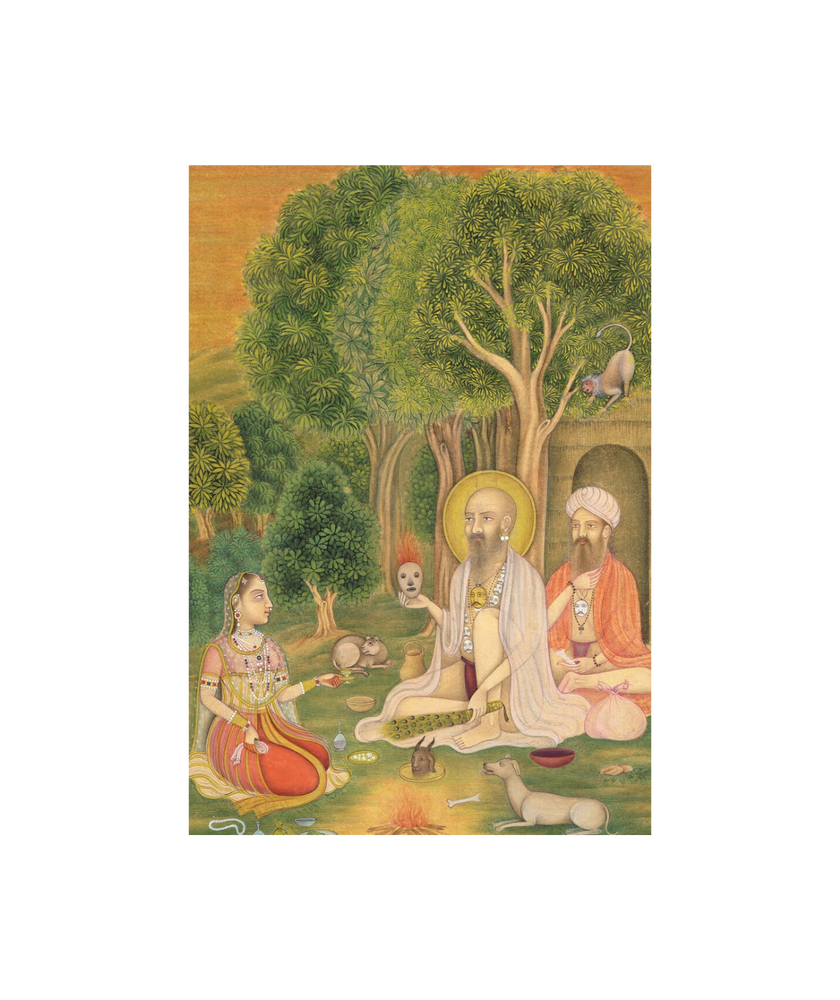 Mughal Empress Miniature Painting: Indian Vintage Art