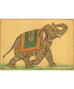 Indian Miniature Painting Of Elephant Fine Hunting Art In Elephant