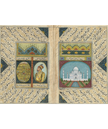 Mughal Miniature Painting Of Pari Taj Mahal And portrait Shah Jahan Painting