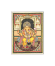 Handmade Lord Ganesha Painting: Hindu Art with Emerald & Ruby