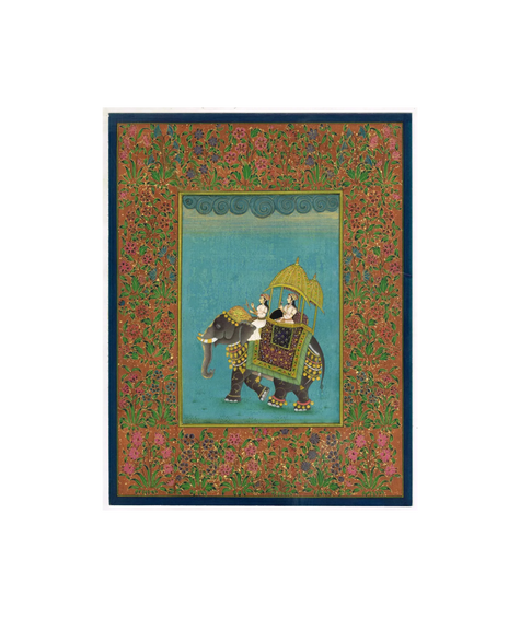 Mughal Empress Elephant Painting: Indian Miniature Art