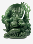 Semi precious stone Aventurine Ganesha Statue Figurine Hand Carved Religious Sculpture Idol