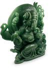 Semi precious stone Aventurine Ganesha Statue Figurine Hand Carved Religious Sculpture Idol