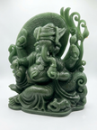 Semi precious stone Aventurine Ganesha Statue Figurine Hand Carved Religious Sculpture Idol