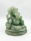 Semi precious Green Aventurine Lord Ganesha Statue Hand Carved Religious Idol