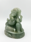 Semi precious Green Aventurine Lord Ganesha Statue Hand Carved Religious Idol