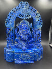Lapis Ganesha Statue Figurine Hand Carved Stone Hindu Religious Idol