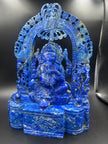 Lapis Ganesha Statue Figurine Hand Carved Stone Hindu Religious Idol