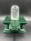 Precious stone Green Jade Shivling Hand Carved Religious Idol 6