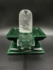 Precious stone Green Jade Shivling Hand Carved Religious Idol 6