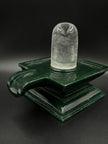 Precious stone Green Jade Shivling Hand Carved Religious Idol 6