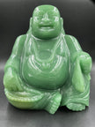 Precious stone Green jade Laughing Buddha Hand Carved Home Decor 8.5