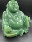 Precious stone Green jade Laughing Buddha Hand Carved Home Decor 8.5