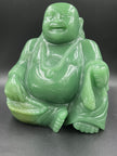 Precious stone Green jade Laughing Buddha Hand Carved Home Decor 8.5