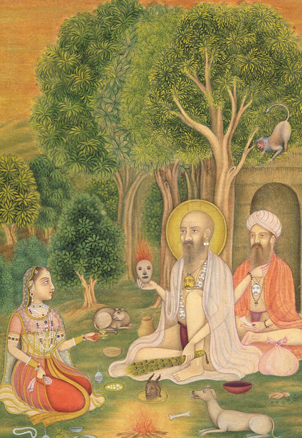 Mughal Empress Miniature Painting: Indian Vintage Art