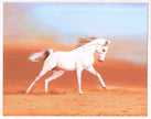 White Horse Miniature Painting: Real Gold Ink, Stone Colors
