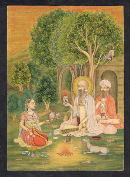 Mughal Empress Miniature Painting: Indian Vintage Art