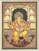 Handmade Lord Ganesha Painting: Hindu Art with Emerald & Ruby