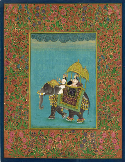 Mughal Empress Elephant Painting: Indian Miniature Art