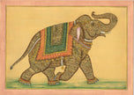 Indian Miniature Painting Of Elephant Fine Hunting Art In Elephant