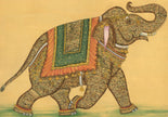 Indian Miniature Painting Of Elephant Fine Hunting Art In Elephant