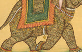 Indian Miniature Painting Of Elephant Fine Hunting Art In Elephant