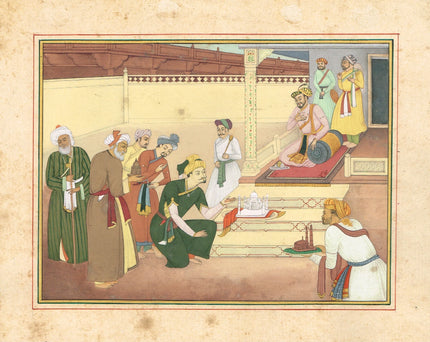 miniature painting Of Mughal Shah Jahan review architectural plans Of Taj Mahal