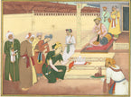 miniature painting Of Mughal Shah Jahan review architectural plans Of Taj Mahal