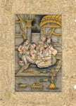 Hand Miniature Old Painting Of Mughal Harem Scene Art On Paper