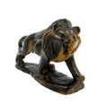 Tiger Eye Semi Precious stone Lion Statue Hand Carved Decor