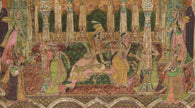 Indian Miniature Painting Of Love Scene Vintage Mewar Art On Paper