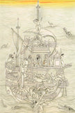 Indian Noah's Ark Of Mughal Era Hand Miniature Fine Art With Border