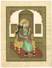 Miniature Portrait Of Mughal Empress Mumtaz Mahal Gouache &Real Gold Artwork