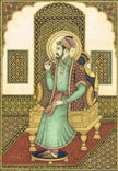 Miniature Portrait Of Mughal Emperor Shahjahan Gouache &Real Gold Artwork