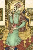 Miniature Portrait Of Mughal Emperor Shahjahan Gouache &Real Gold Artwork