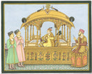 Painting Of Mughal Emperor Shah Jahan seated on the famous Peacock Throne